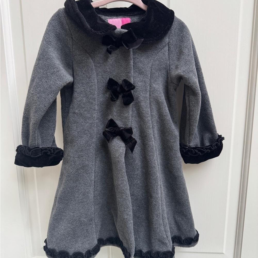 🎉HP🎊Good Lad 2T Girls' Gray Formal Peacoat Coat with Black Accents
